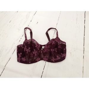 Felina Lingerie Purple Underwire Bra Size 38DDD